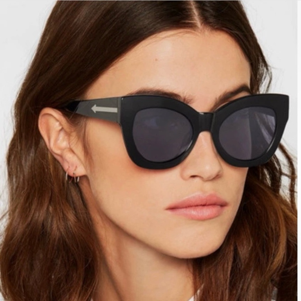 Karen Walker Black Oversized Cat-Eye Sunglasses